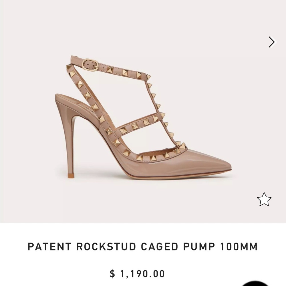 Authentic Valentino Nude Patent Rockstud Caged Pump Sz 39